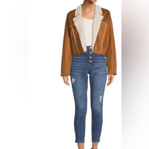 Madden NYC  Faux Suede Cropped Jacket